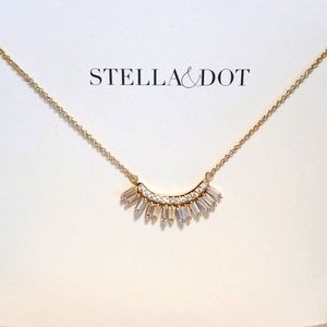 Stella & Dot Baguette Blitz Adjustable Gold tone Necklace